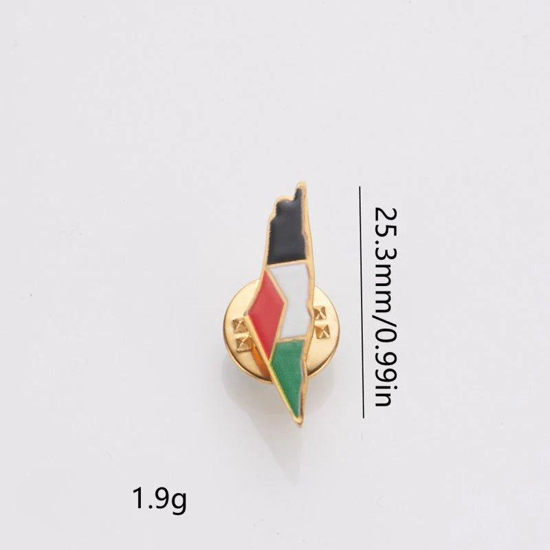 MAC103 Stainless Steel Keffiyeh Palestine Map Brooch - Image 5