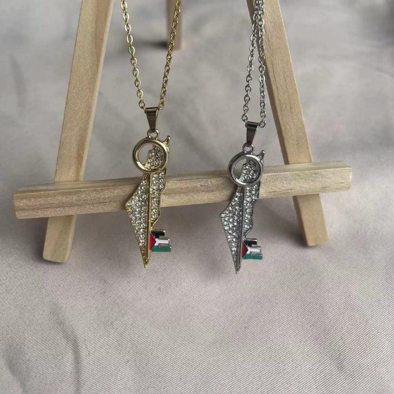 MAC110 Stainless Steel Palestine Keffiyeh Necklace - Image 3