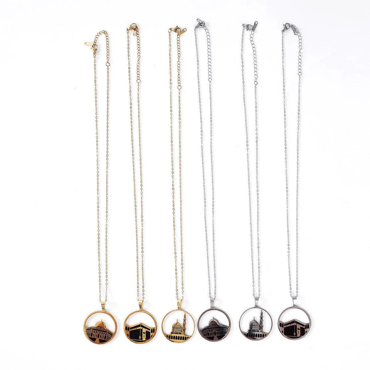 MAC111 Stainless Steel Masjid Pattern Necklace - Image 3