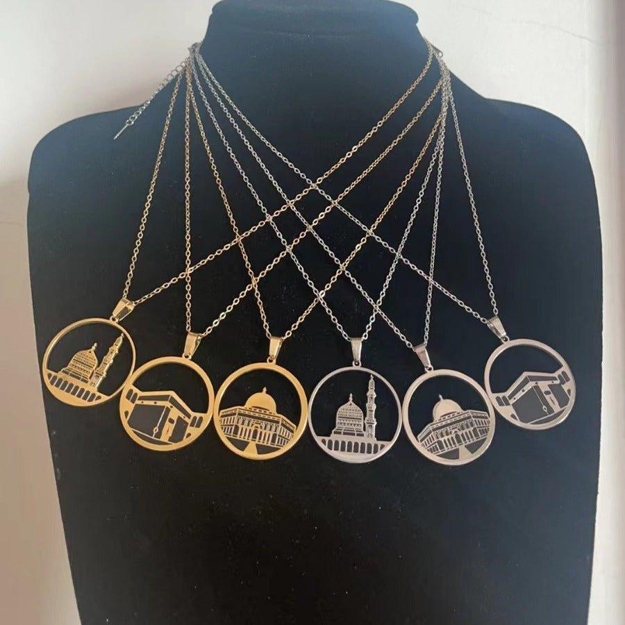 MAC111 Stainless Steel Masjid Pattern Necklace - Image 4