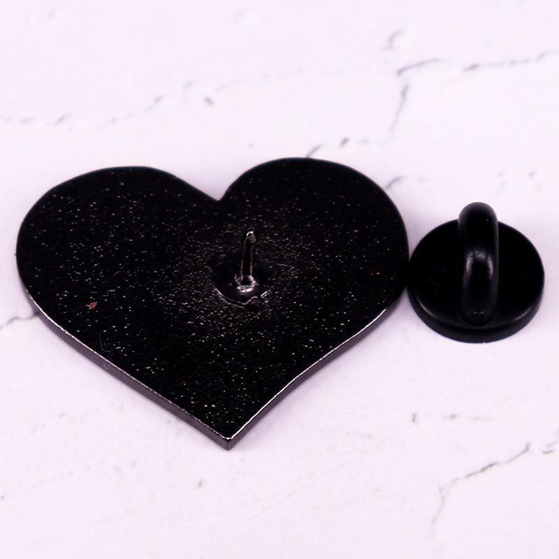 MAC114 Palestine Keffiyeh Heart Enamel Badge Brooch - Image 2