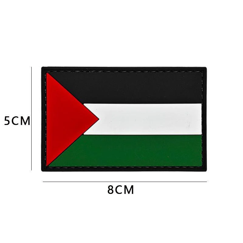 MAC115 Palestine Flag Embroidered PVC Rubber Badge Velcro - Image 4