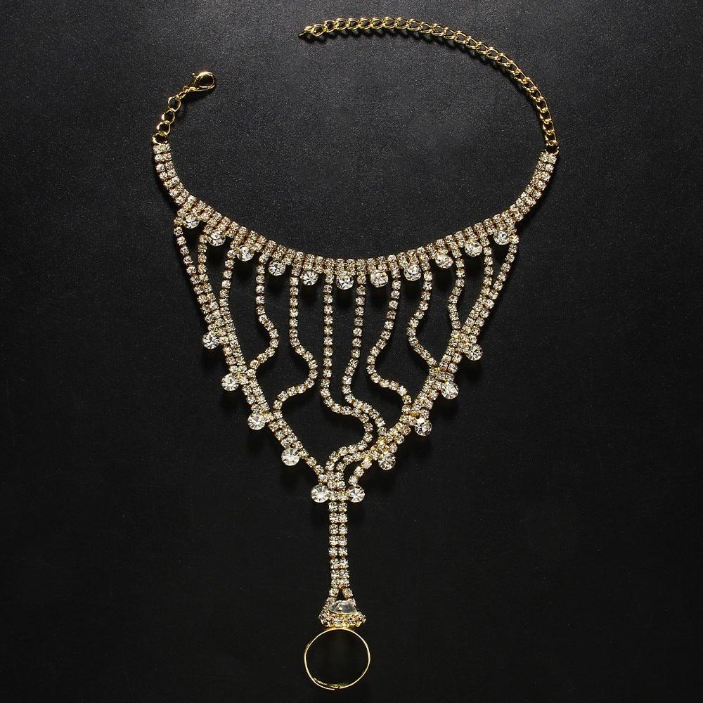 MAC118 Full Diamond  Light Luxury Tassel Ring Bracelet - Image 2