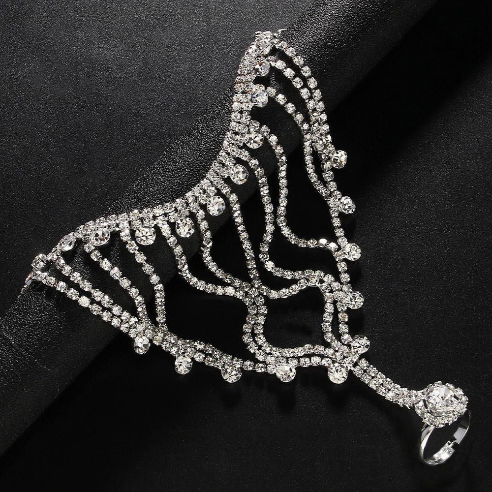 MAC118 Full Diamond  Light Luxury Tassel Ring Bracelet - Image 3