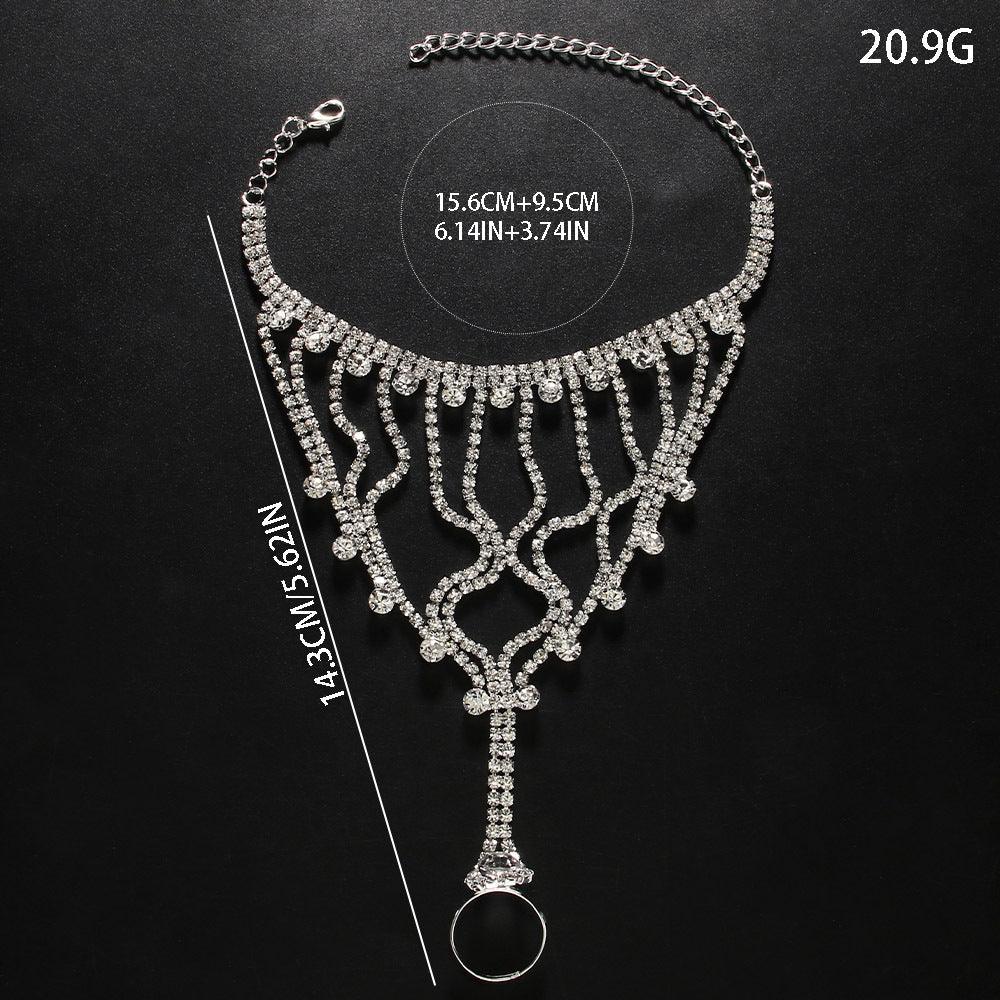 MAC118 Full Diamond  Light Luxury Tassel Ring Bracelet - Image 4