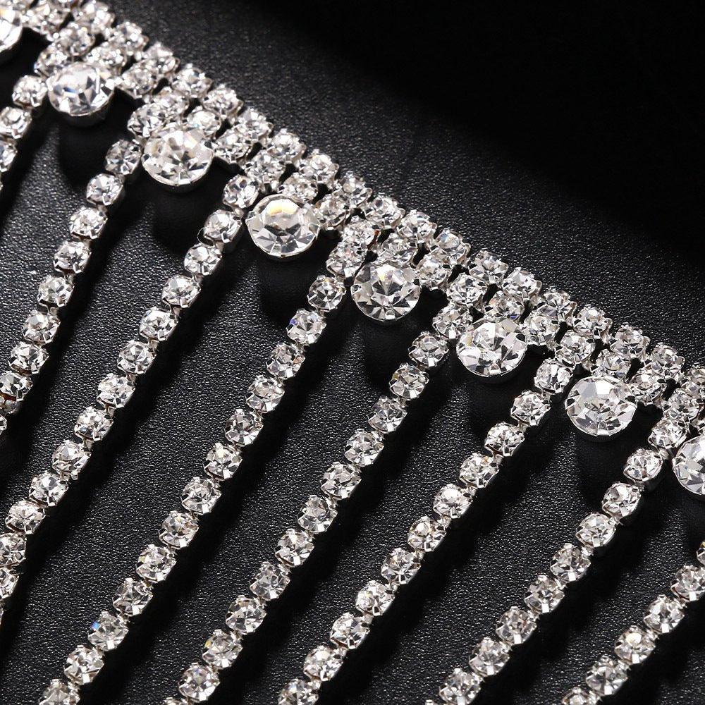 MAC118 Full Diamond  Light Luxury Tassel Ring Bracelet - Image 5