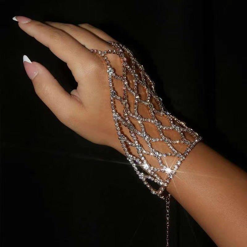 MAC119 Armani Mesh Rhinestone Temperament Mitt Bracelet - Image 2