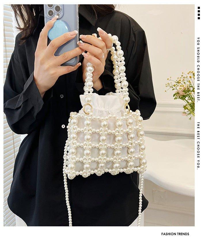 MAC125 Hollow Hand-woven Beaded Pearl Bag - Image 5