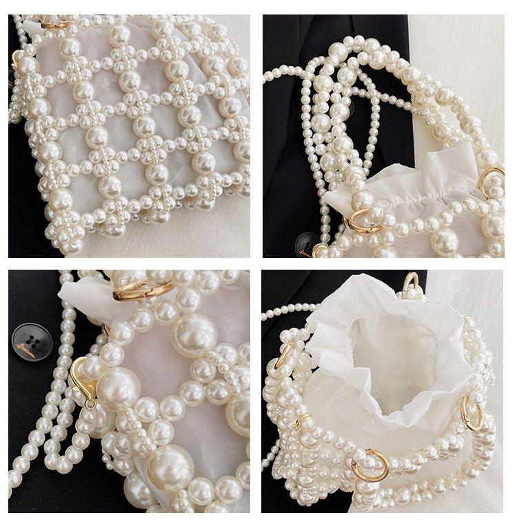 MAC125 Hollow Hand-woven Beaded Pearl Bag - Image 7