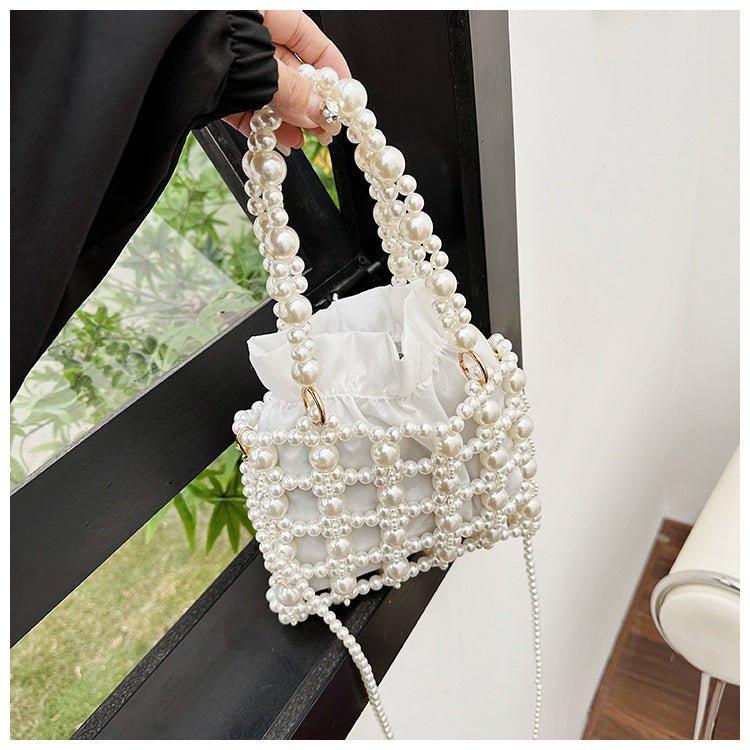 MAC125 Hollow Hand-woven Beaded Pearl Bag - Image 8