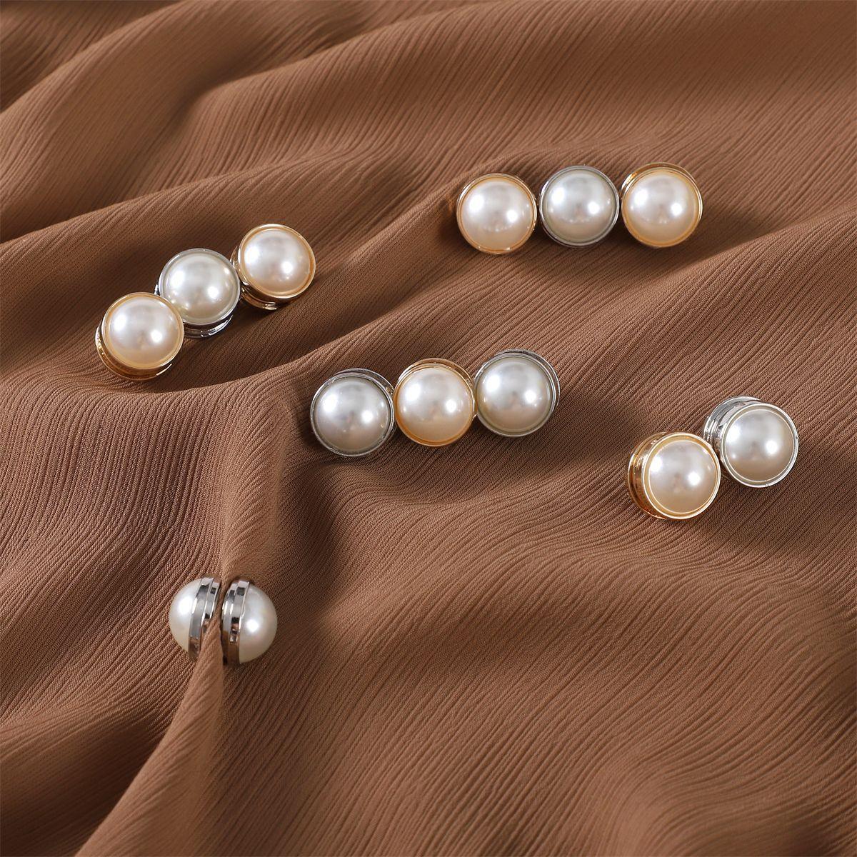 MAC126 Pearl Magnetic Buckle Hijab 12 pcs Brooches - Image 2
