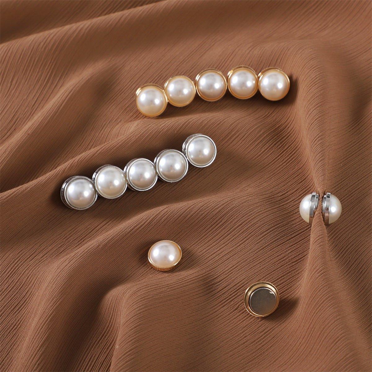 MAC126 Pearl Magnetic Buckle Hijab 12 pcs Brooches - Image 4