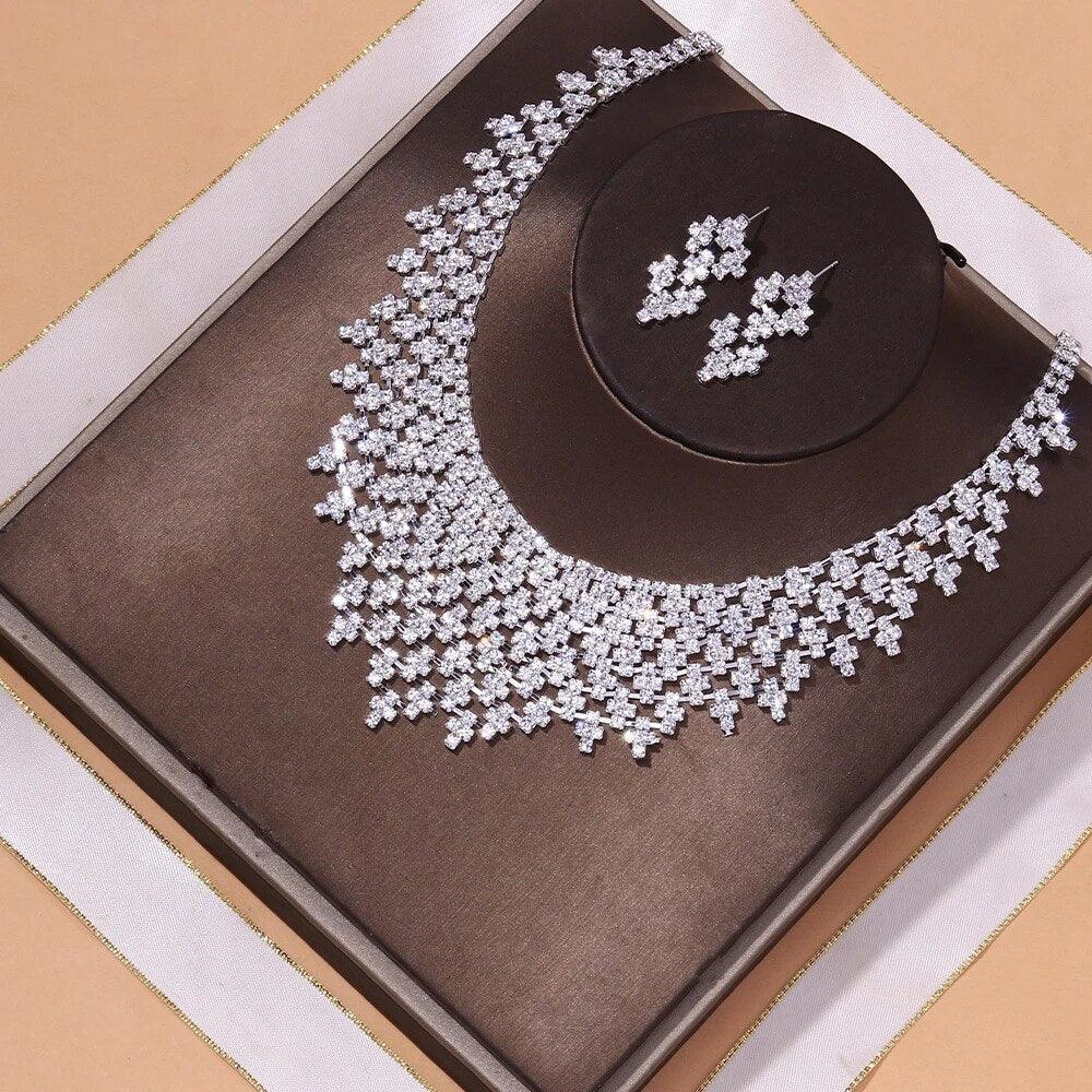 MAC128 Stylish Rhinestone Tassel Jewelry Set