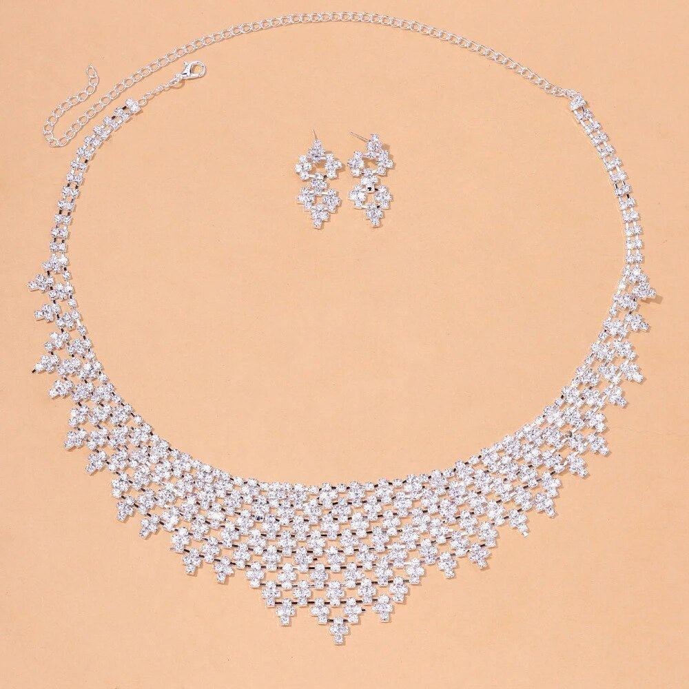 MAC128 Stylish Rhinestone Tassel Jewelry Set - Image 3