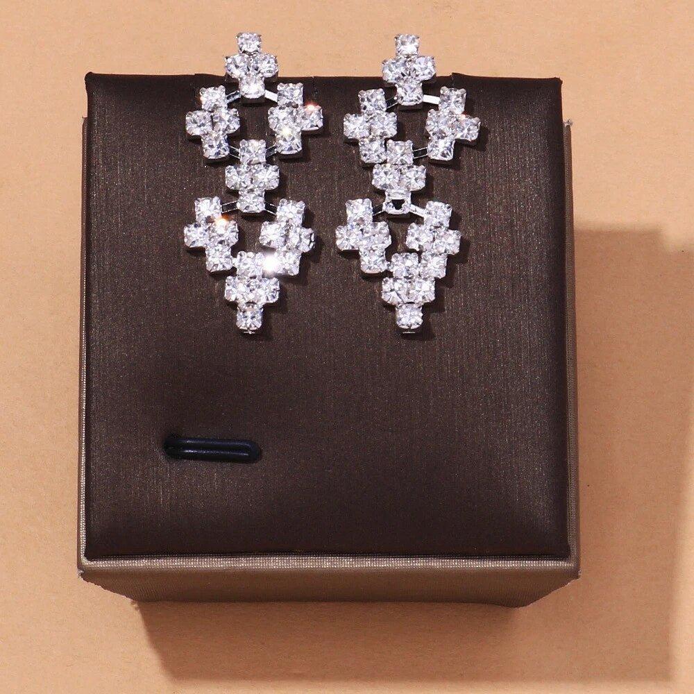 MAC128 Stylish Rhinestone Tassel Jewelry Set - Image 4
