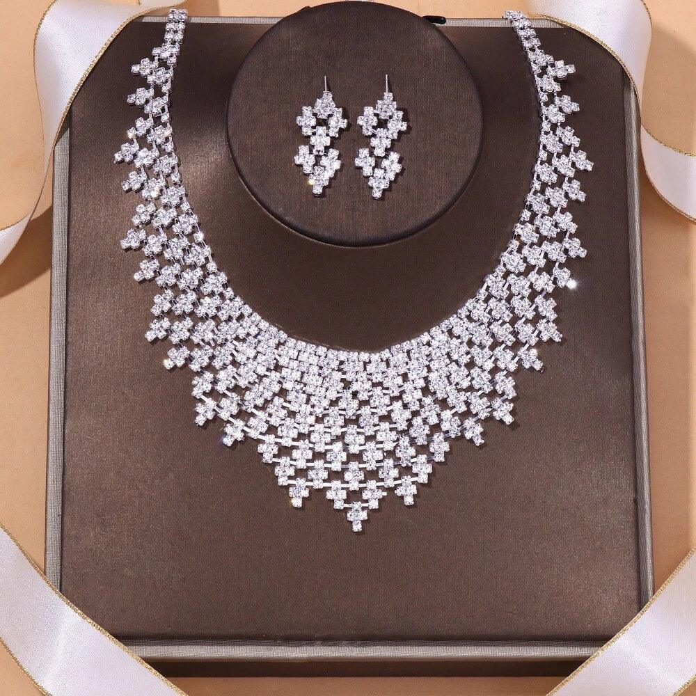 MAC128 Stylish Rhinestone Tassel Jewelry Set - Image 5