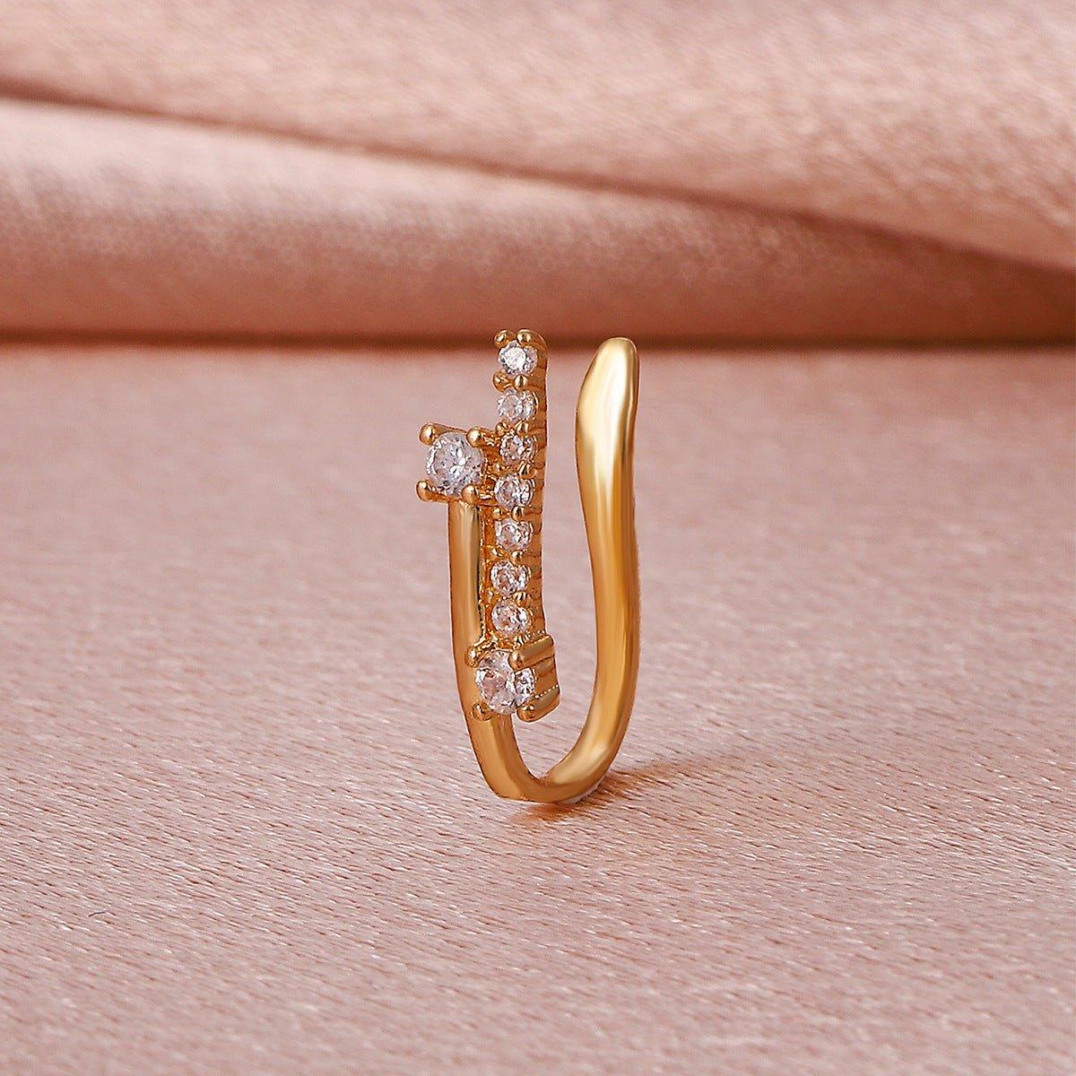 MAC134  Non-Puncture T-Shape Micropaved Zirconia Nose Ring - Image 4