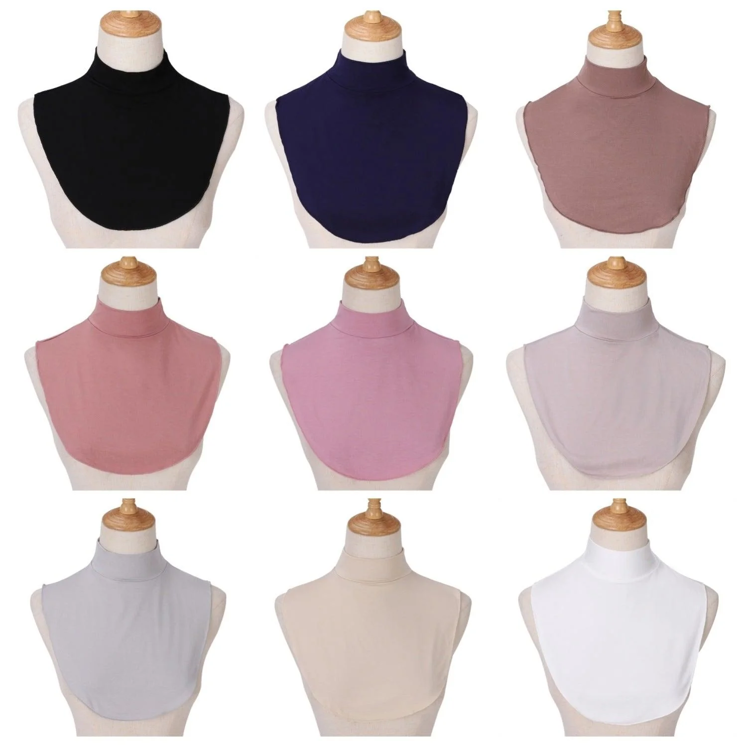 MAC144 Solid Color Modal Cotton Fake Collar Bottoming Collar - Image 2