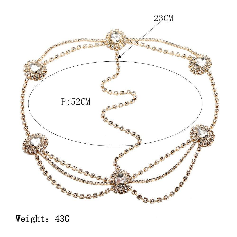 Stylish Multi-layered Rhinestone Tassel Forehead Headpiece(MAC151) - Image 3
