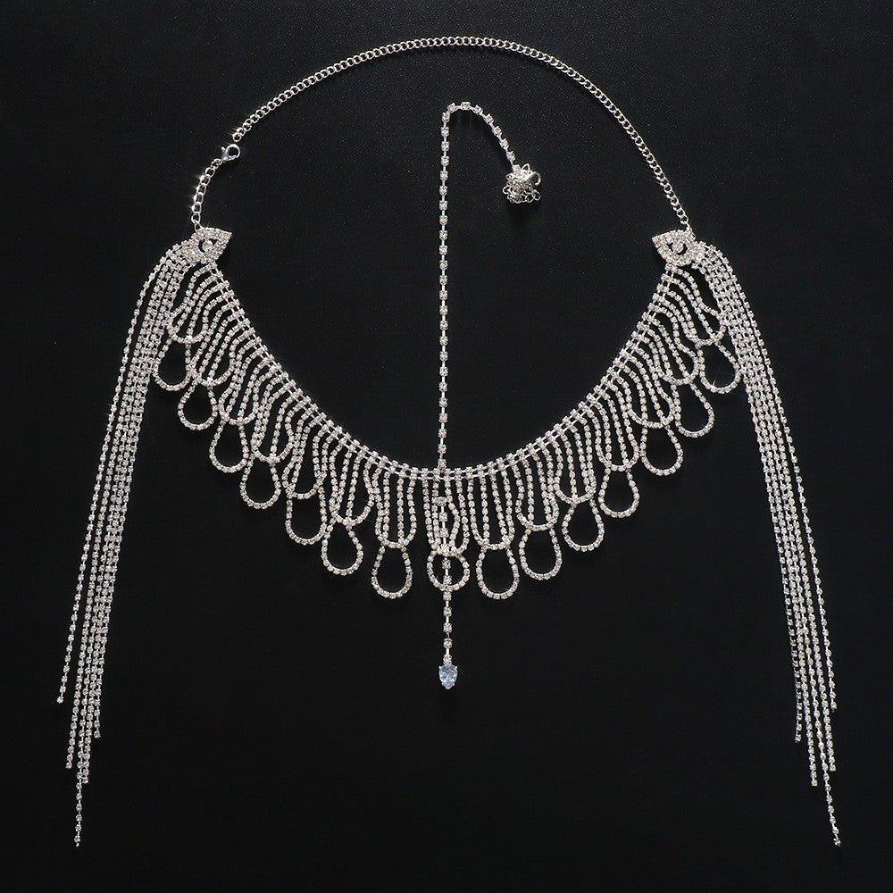 MAC155 Fashionable Rhinestone Ttassel Headwear Multi-layered Zircon Hair Chain - Image 3