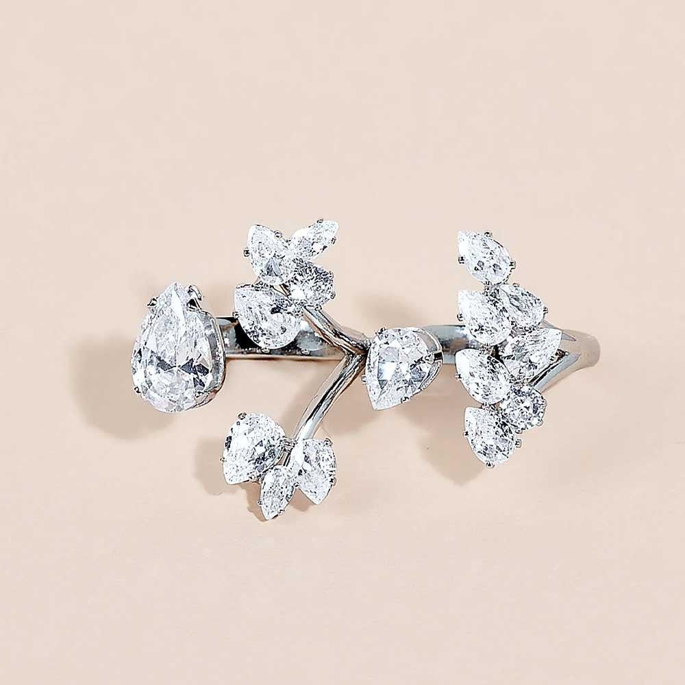 MAC157 Premium Zircon Stacked Flower Ring - Image 4