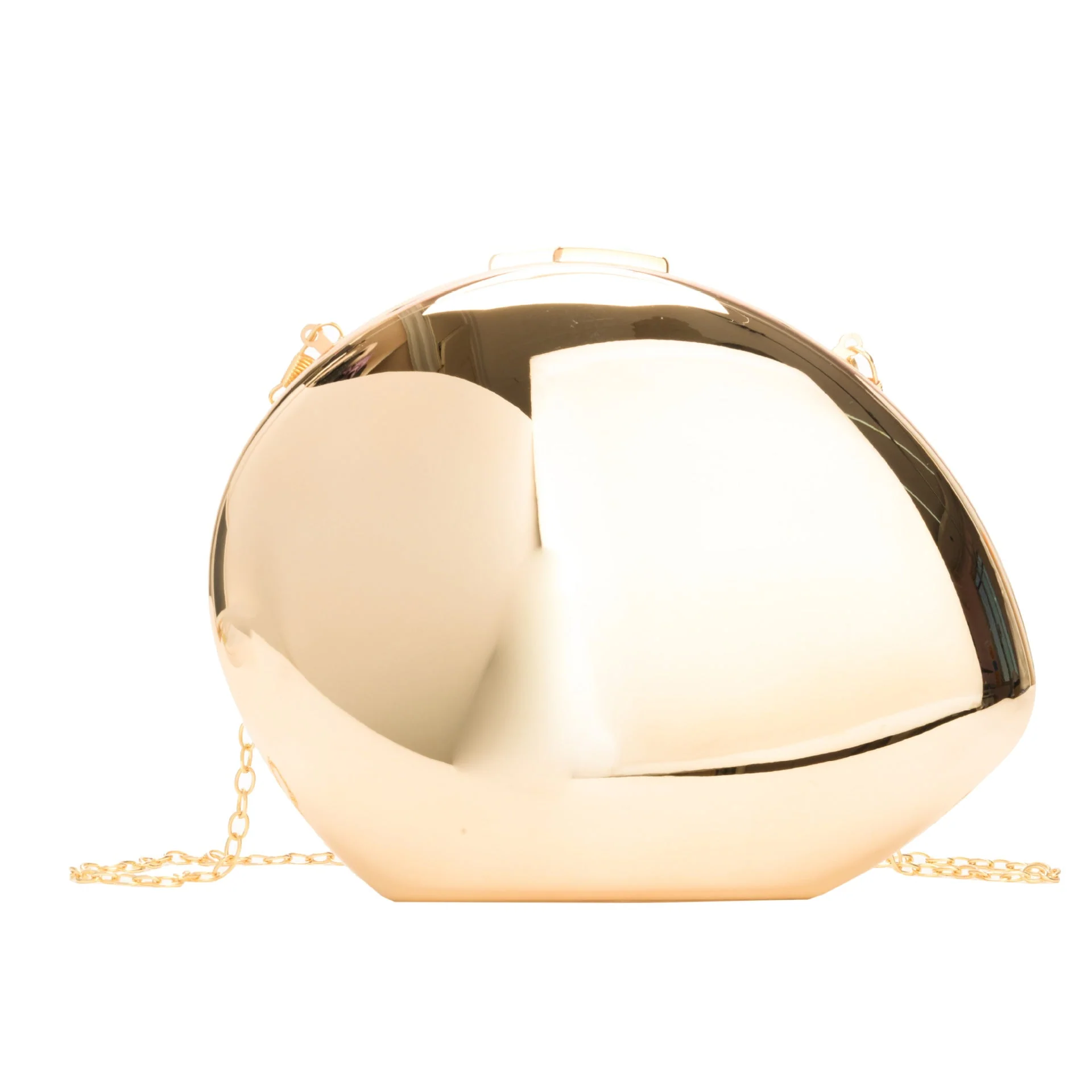 MAC160 Metal Acrylic Goose Egg Shoulder Crossbody Chain Cosmetic Bag - Image 5