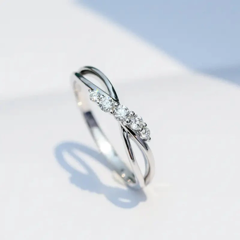 MAC162 Simple Micropaved Cross Hollow Ring - Image 3