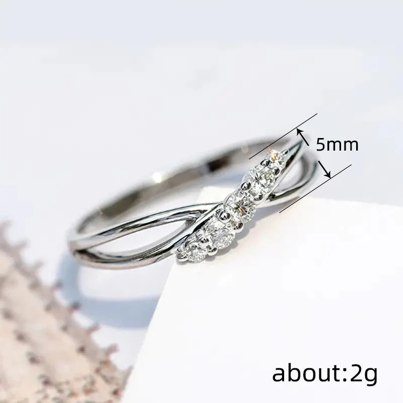 MAC162 Simple Micropaved Cross Hollow Ring - Image 4