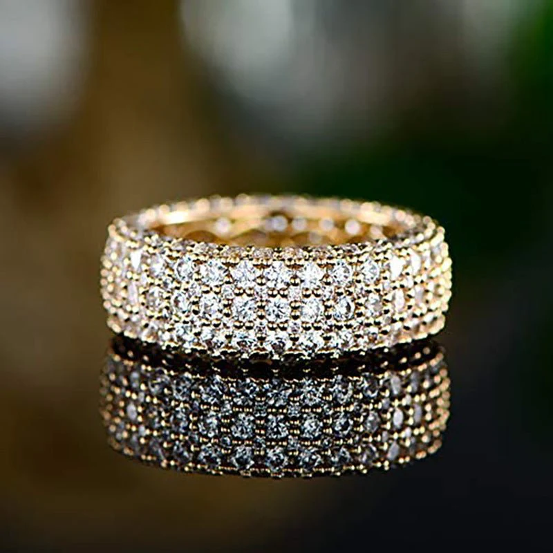 MAC164 Multi-Layered High-End Super Sparkling Full Diamond Ring - Image 2