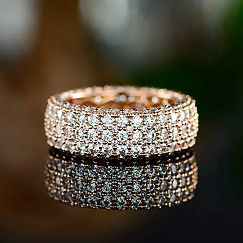 MAC164 Multi-Layered High-End Super Sparkling Full Diamond Ring - Image 5