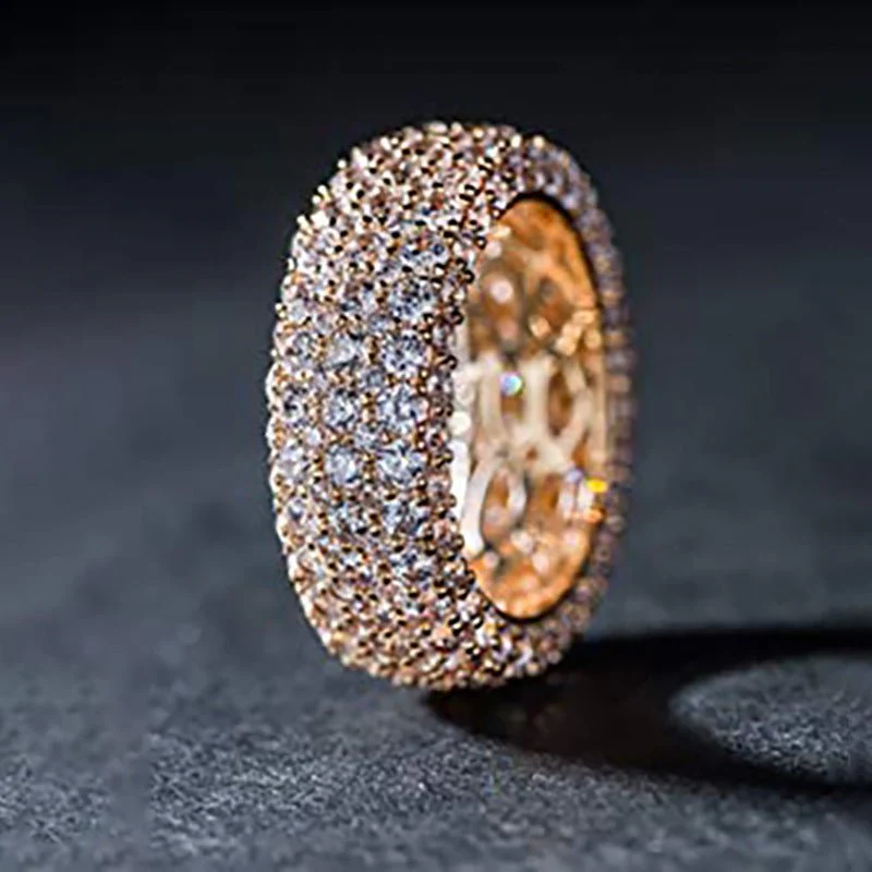 MAC164 Multi-Layered High-End Super Sparkling Full Diamond Ring - Image 6