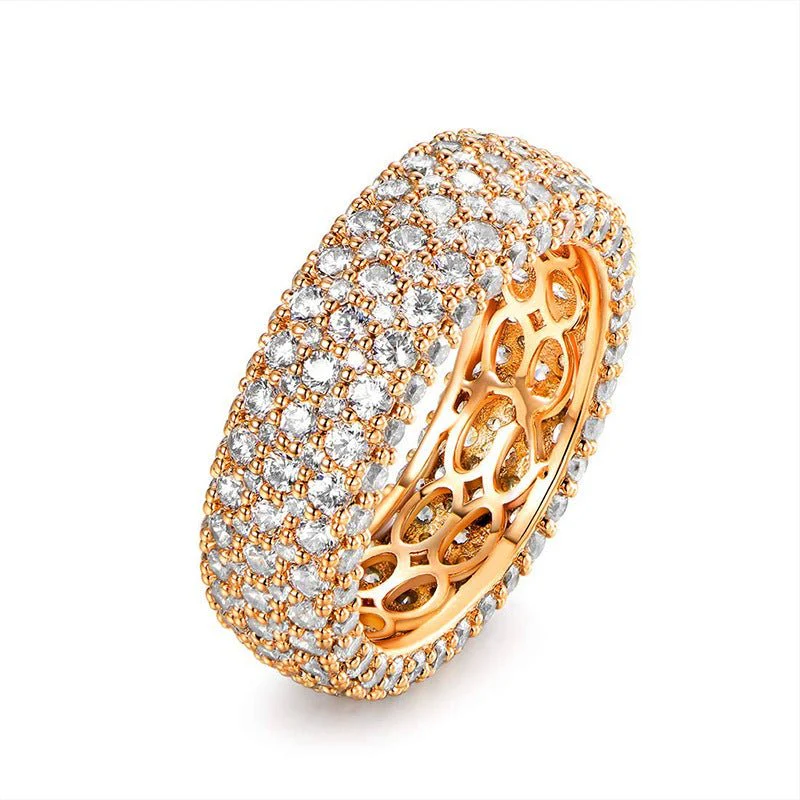 MAC164 Multi-Layered High-End Super Sparkling Full Diamond Ring - Image 7