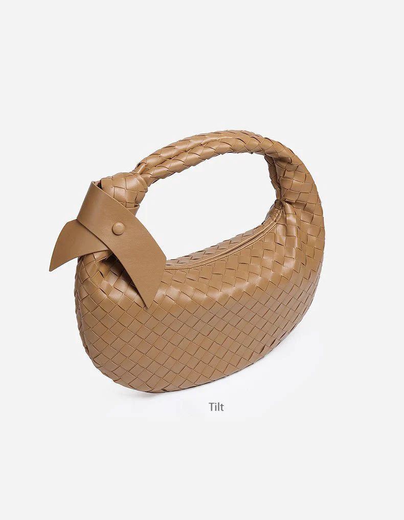 MAC168 Simple And Sstylish Woven Leather Handbag(No bow) - Image 10