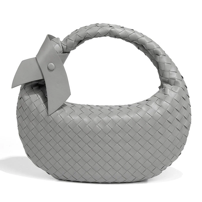 MAC168 Simple And Sstylish Woven Leather Handbag(No bow) - Image 12