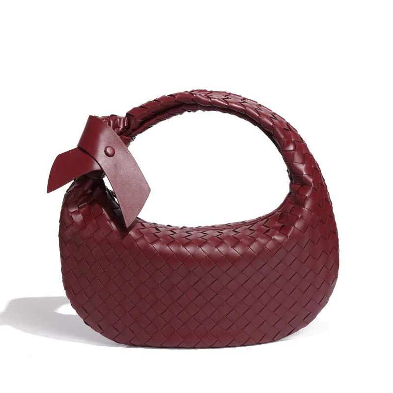 MAC168 Simple And Sstylish Woven Leather Handbag(No bow) - Image 15
