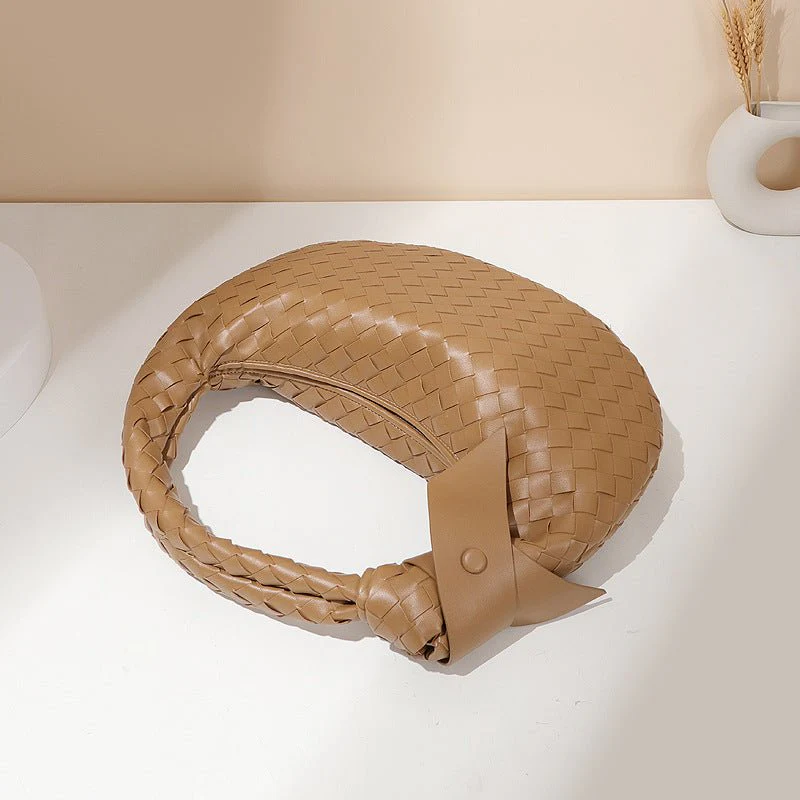 MAC168 Simple And Sstylish Woven Leather Handbag(No bow) - Image 2