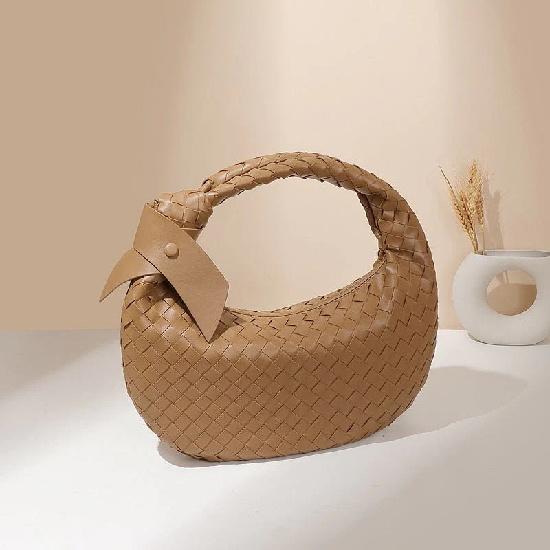 MAC168 Simple And Sstylish Woven Leather Handbag(No bow) - Image 3