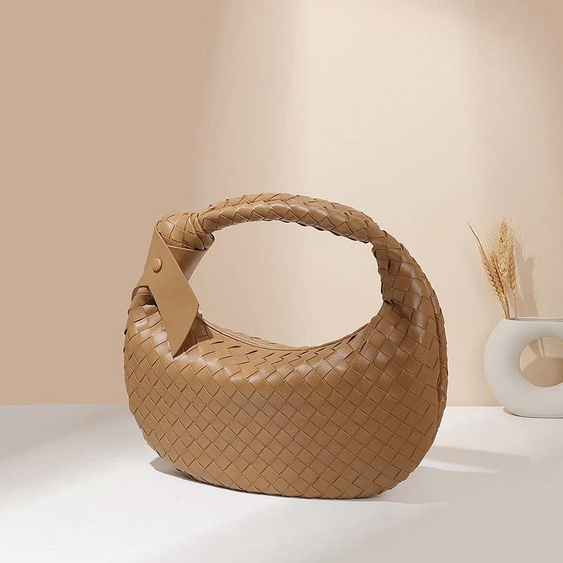 MAC168 Simple And Sstylish Woven Leather Handbag(No bow) - Image 4