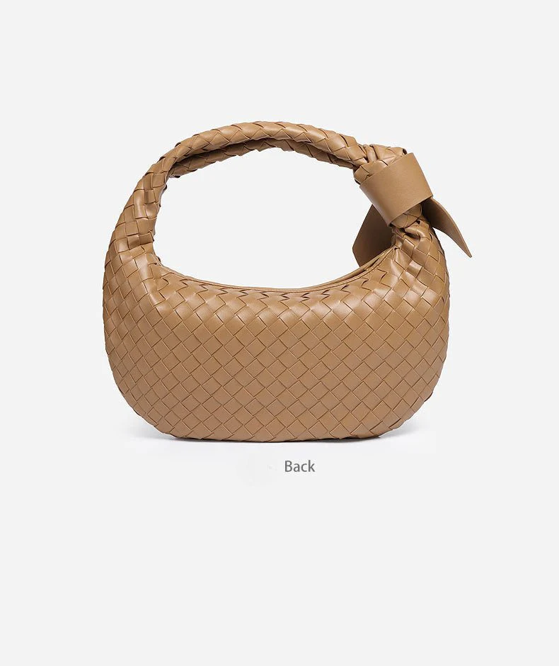 MAC168 Simple And Sstylish Woven Leather Handbag(No bow) - Image 9