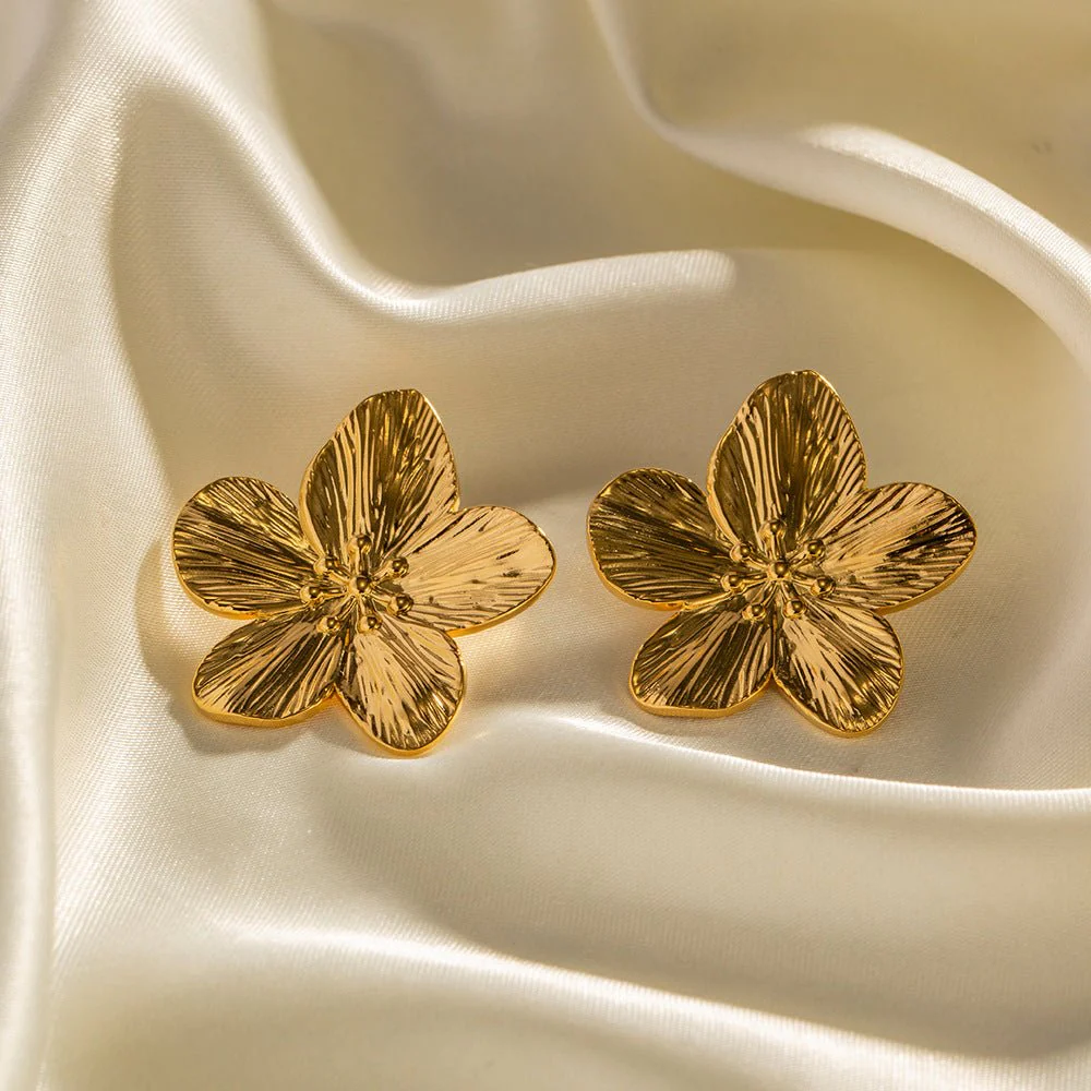 MAC170 Retro Simple Alloy Flower Stud Earrings - Image 3