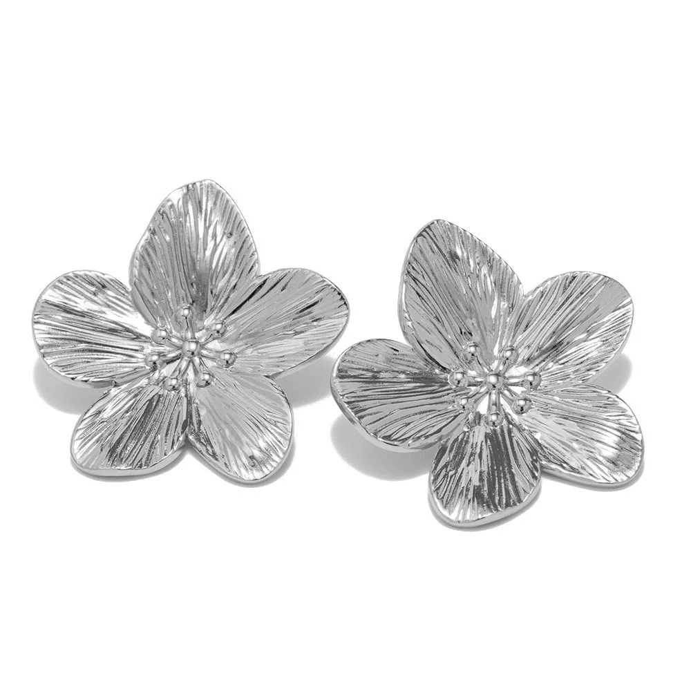 MAC170 Retro Simple Alloy Flower Stud Earrings - Image 4