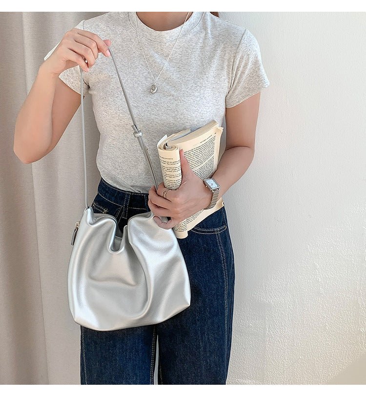 MAC180 High-End Pleated PU Leather All-Match Tote Bag - Image 13