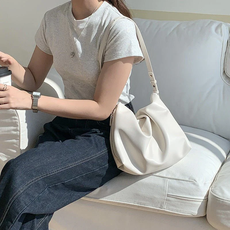 MAC180 High-End Pleated PU Leather All-Match Tote Bag - Image 15