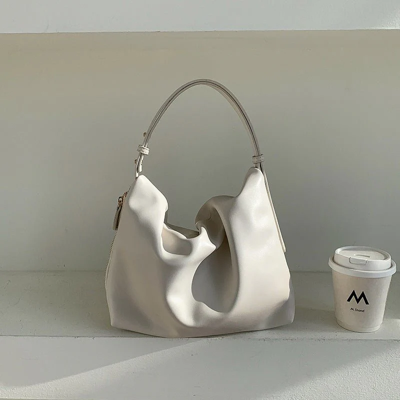 MAC180 High-End Pleated PU Leather All-Match Tote Bag - Image 8