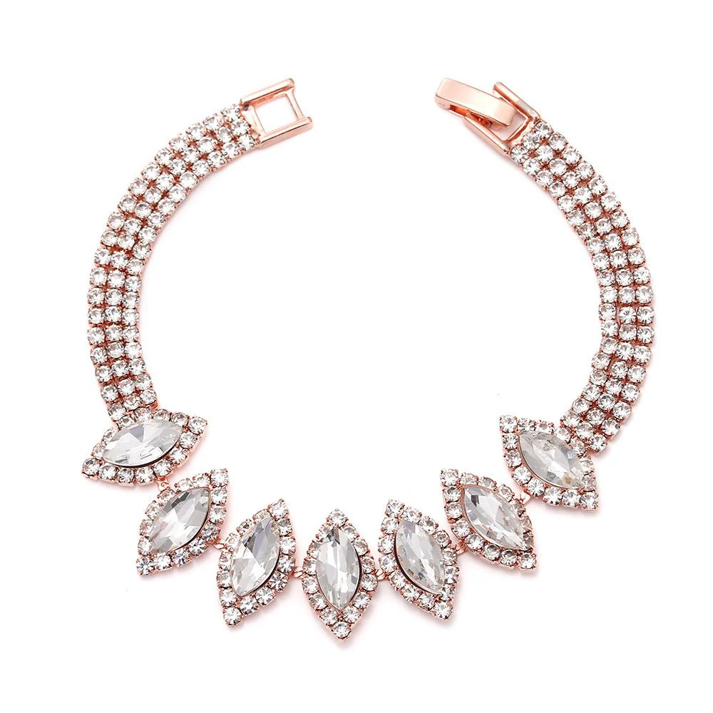 MAC181 Brilliant Full Diamond Zircon Drop Necklace And Earrings - Image 19