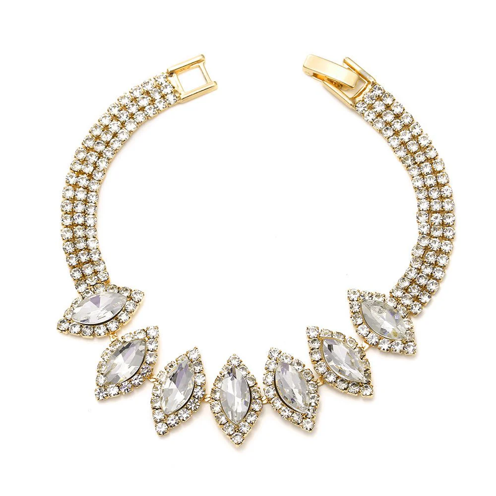 MAC181 Brilliant Full Diamond Zircon Drop Necklace And Earrings - Image 20
