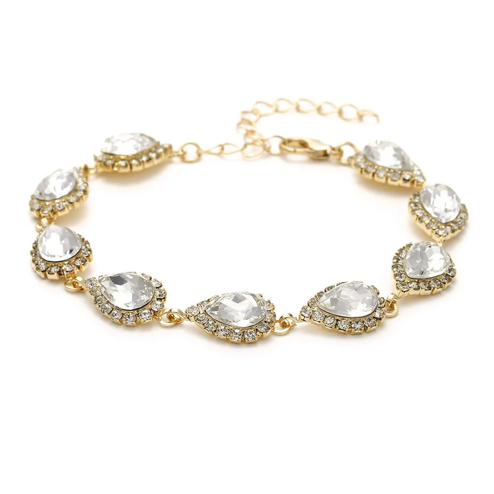 MAC181 Brilliant Full Diamond Zircon Drop Necklace And Earrings - Image 21