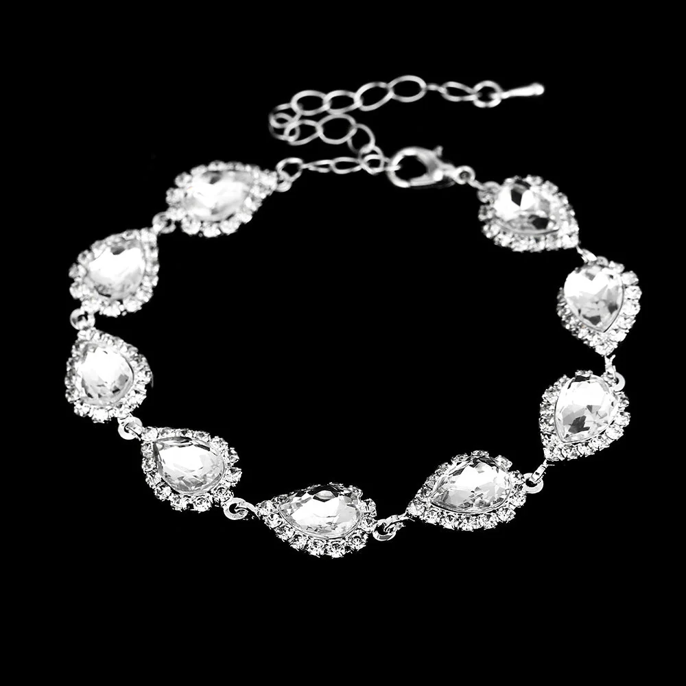 MAC181 Brilliant Full Diamond Zircon Drop Necklace And Earrings - Image 23