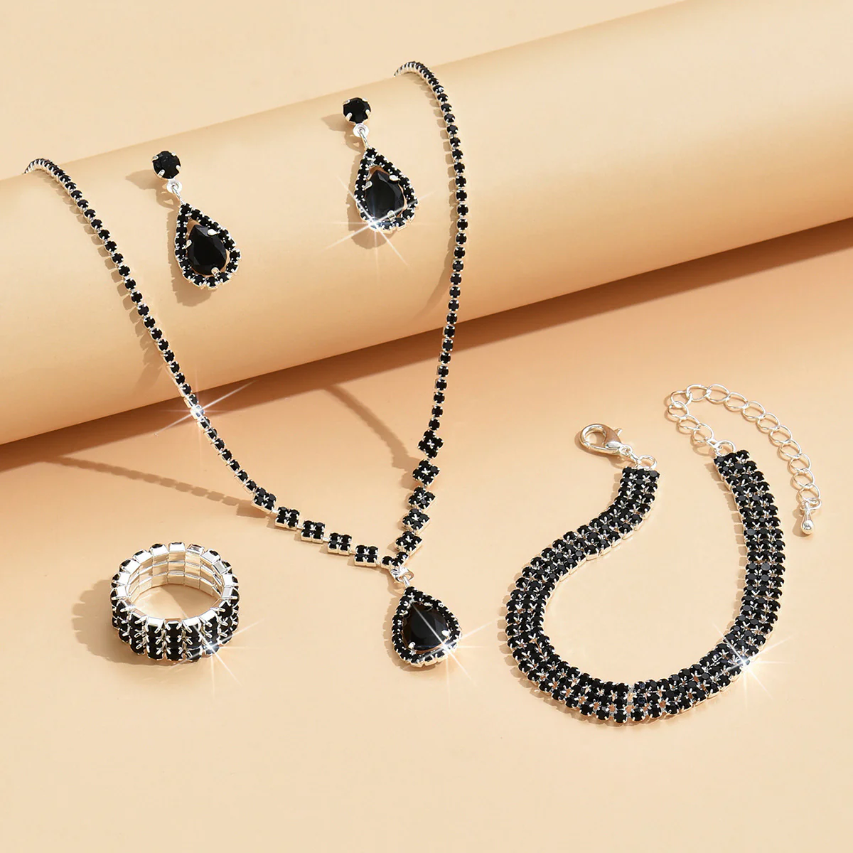 MAC181 Brilliant Full Diamond Zircon Drop Necklace And Earrings - Image 51