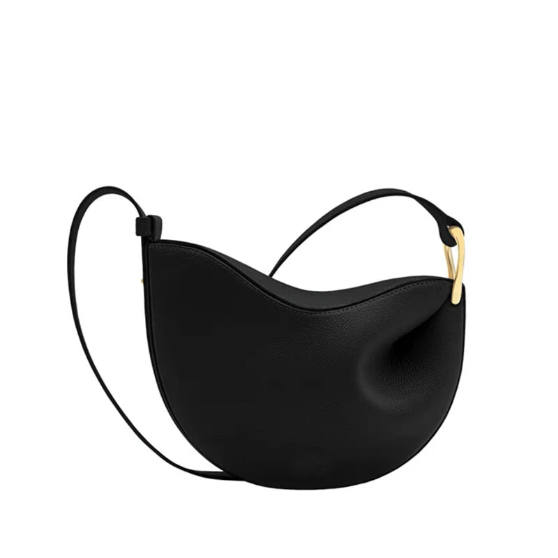 MAC182 Lychee Textured One-Shoulder Crossbody Saddle Bag - Image 2